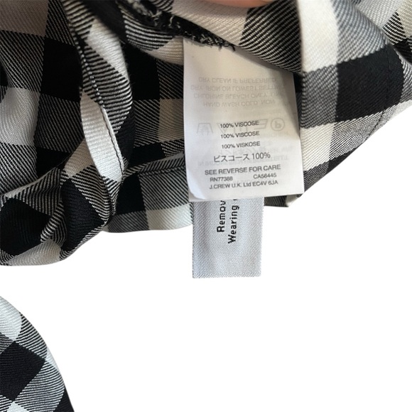 NWT Madewell Women’s Medium Black White Buffalo Check Short Sleeve Top Tie Front - Picture 8 of 8